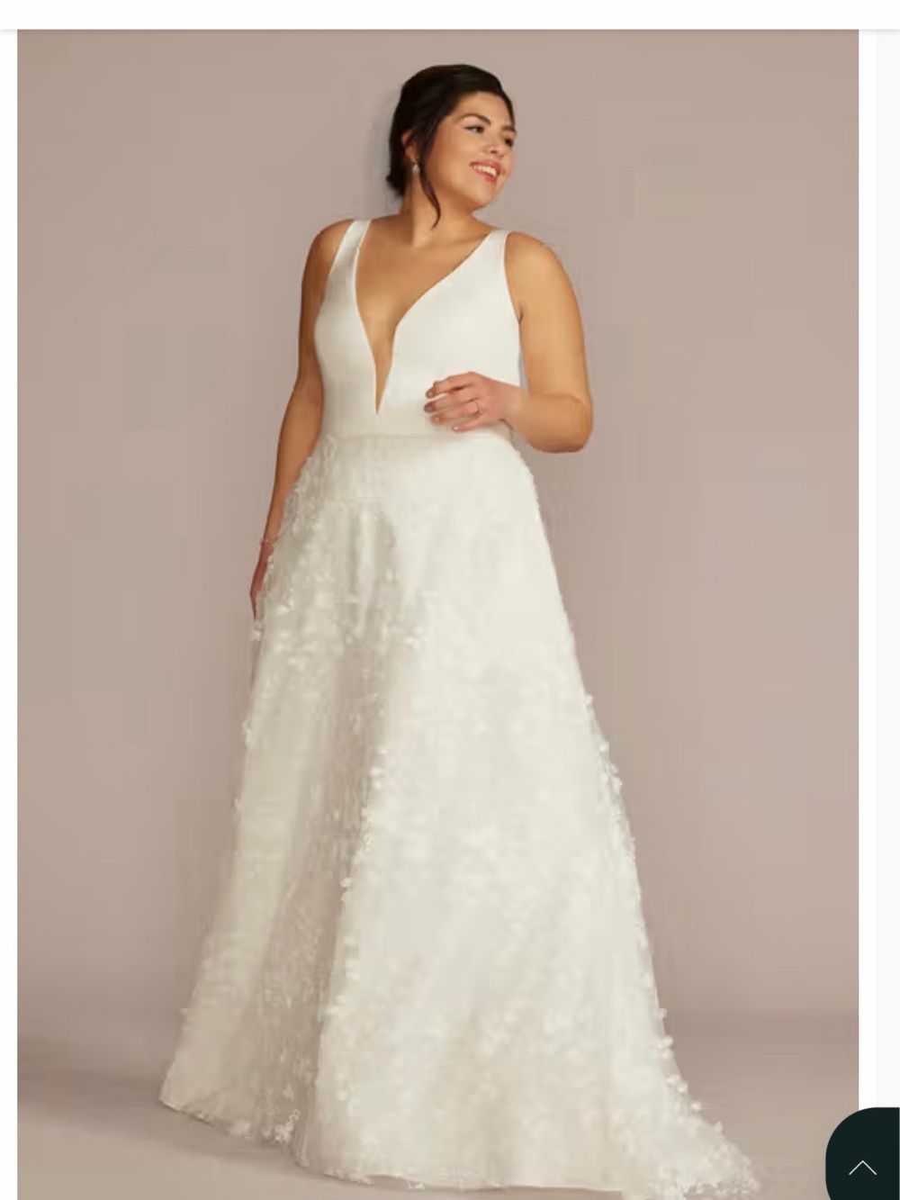 Davids bridal size 14 hemmed aline wedding dress